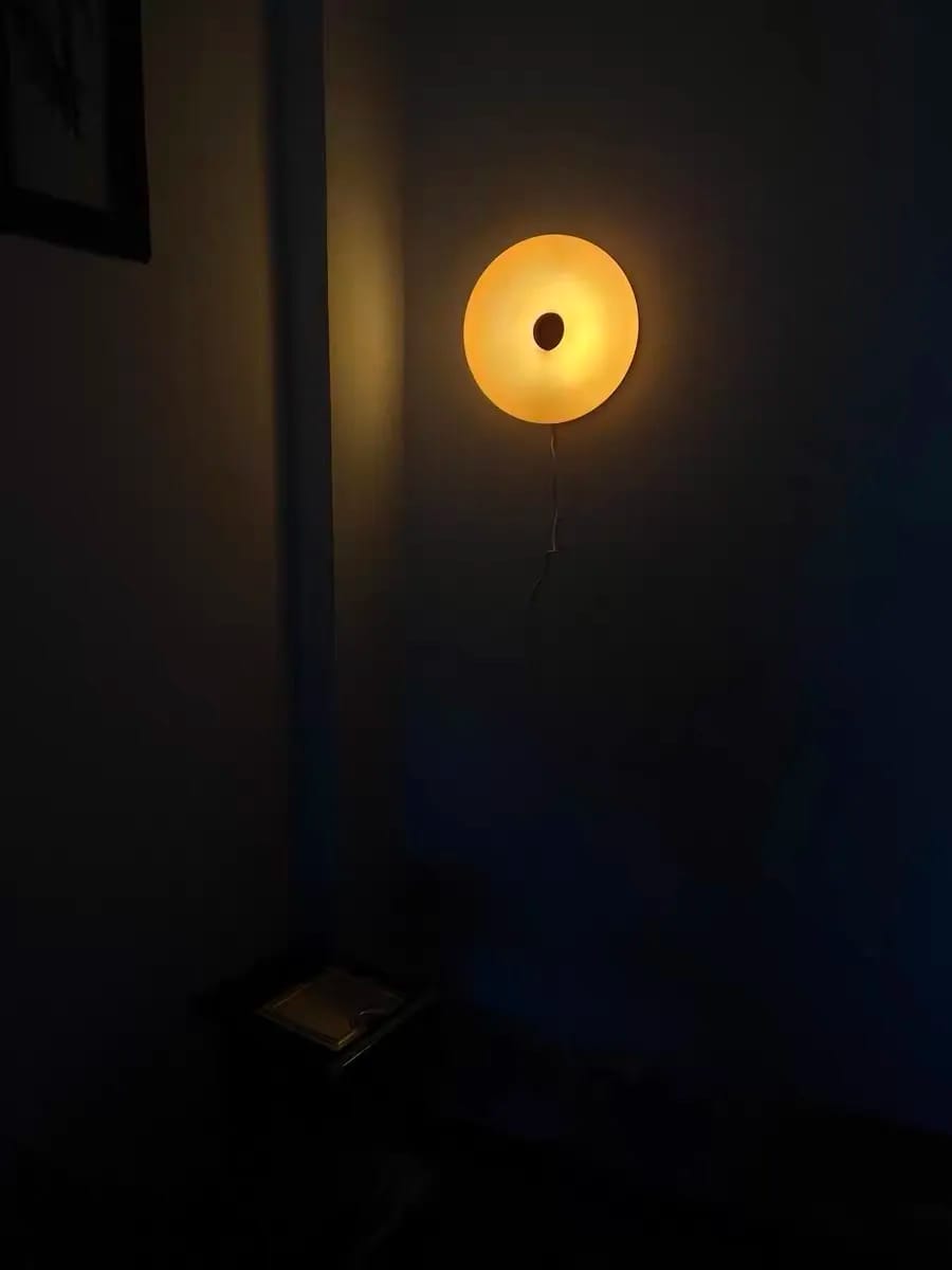 Customer photo review of Bauhaus Style Glass Donut Table Lamp