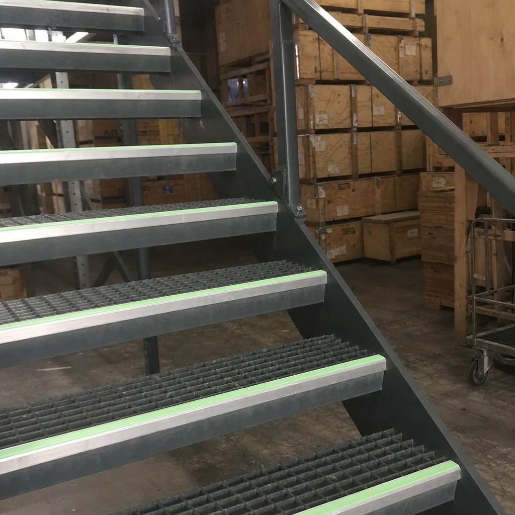 Customer photo review of Aluminium Stair Nosing 69x40mm Outdoor Grade Ramped Glow Edge