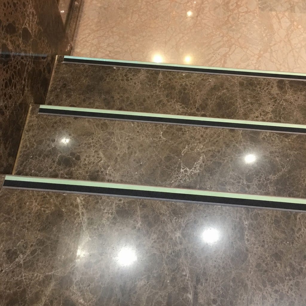Customer photo review of Aluminium Stair Nosing 66x32mm Outdoor Grade Ramped Glow Edge