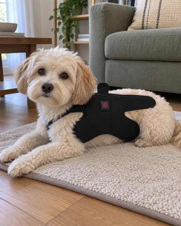 Customer photo review of LumaWrap Red Light Pet Wrap