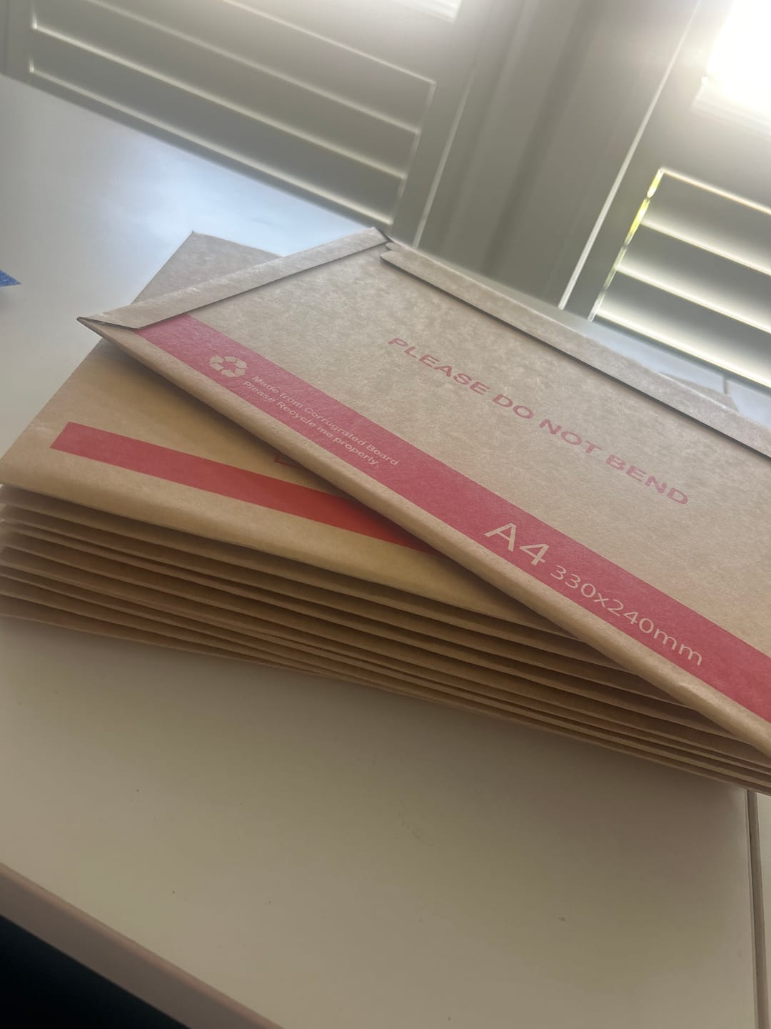 Customer photo review of Wholesale A4 Rigid Mailer Brown 240 x 330mm x1000