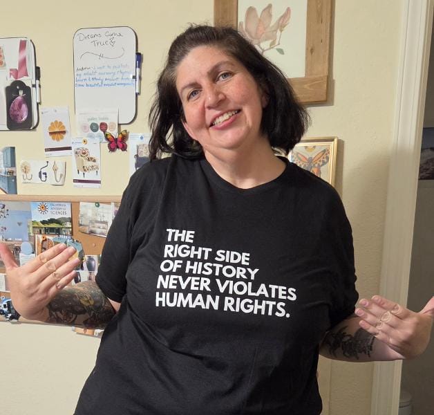 Customer photo review of Right Side of History Unisex T-shirt