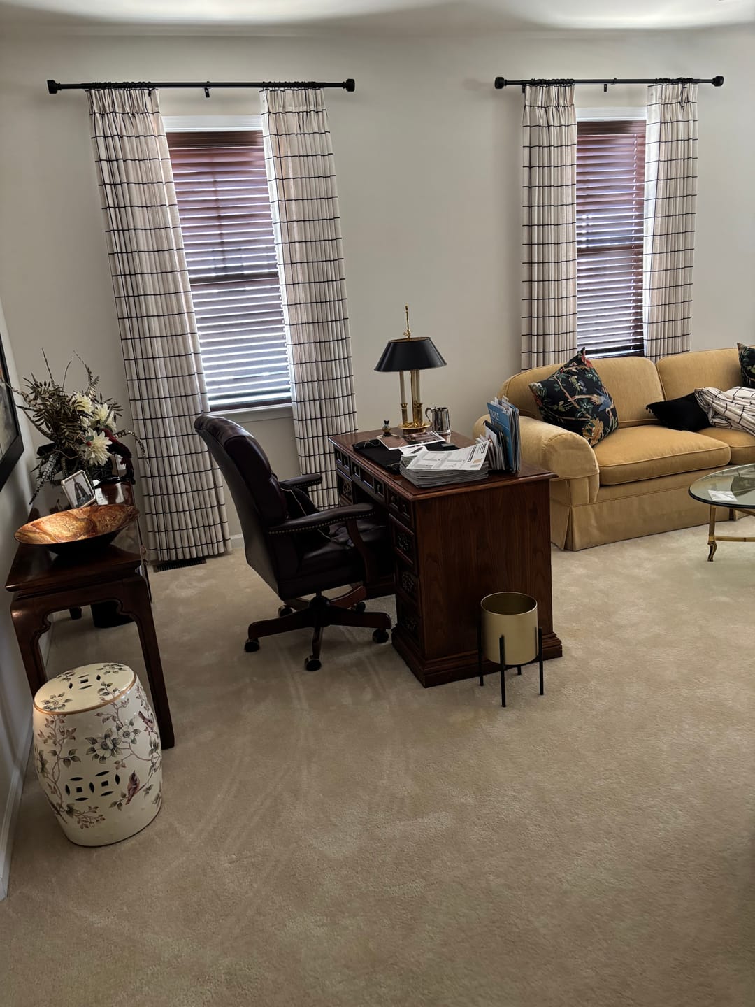 Customer photo review of Brooke Plaid Linen Pinch Pleated Curtains