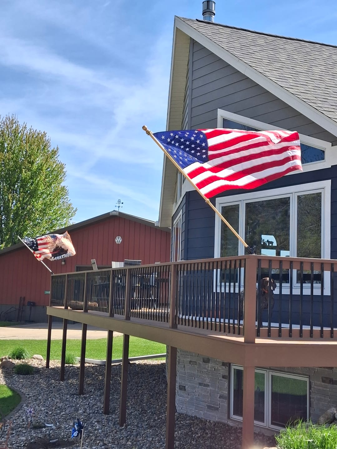 Customer photo review of Non-Tangle Flagpole Spinners