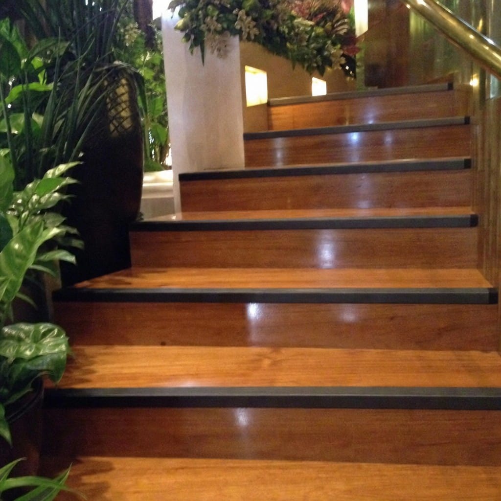 Customer photo review of Aluminium Stair Nosing 62x32mm Square Edge, Bronze & Black