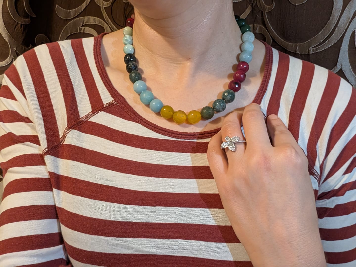 Customer photo review of Anillo de petalos chico - ajustable - chapa de rodio