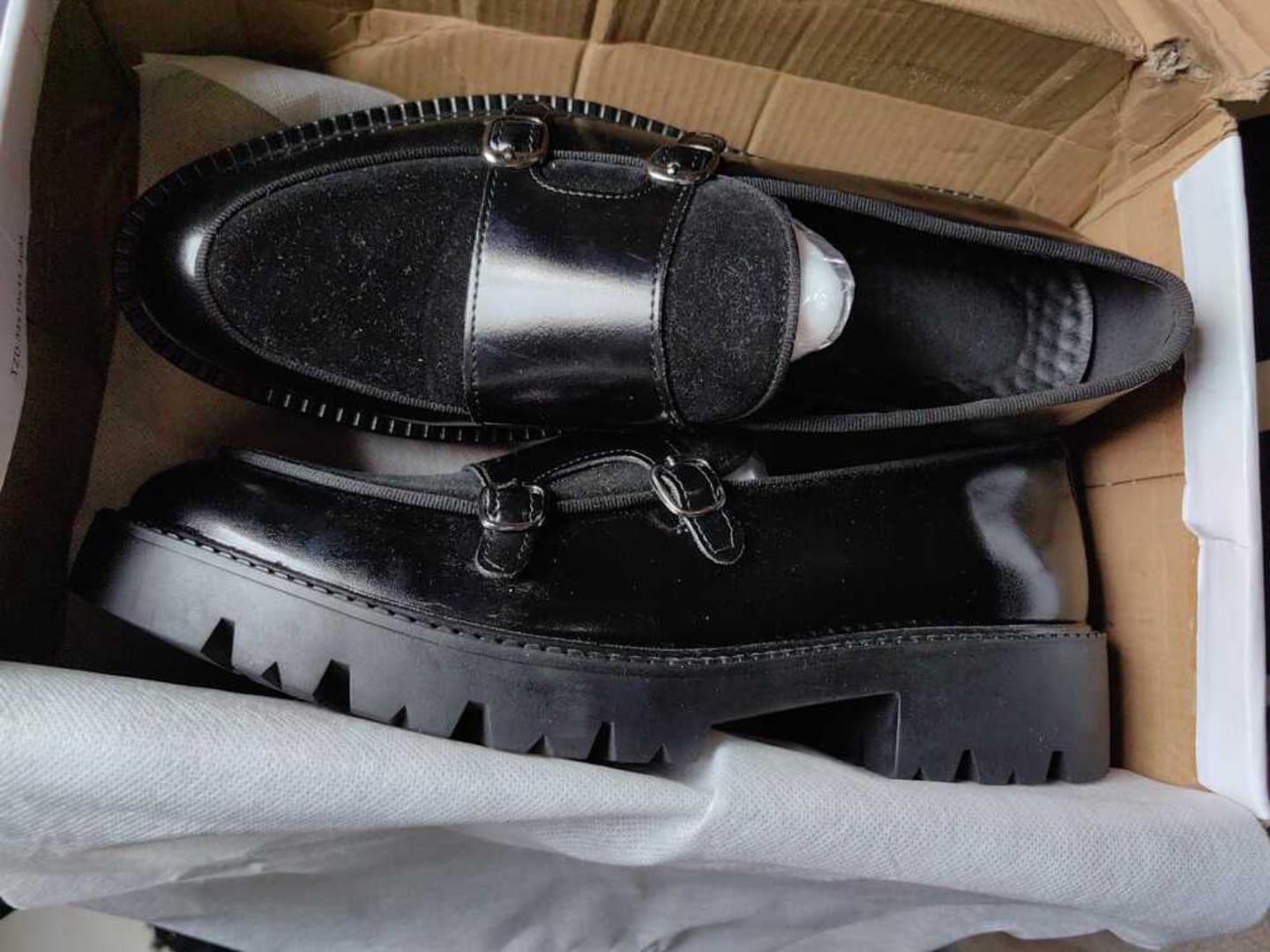 Customer photo review of Men's Twin Strap Lug Sole Loafers