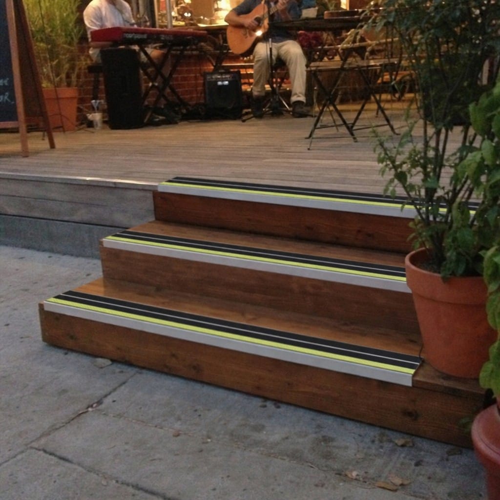 Customer photo review of Aluminium Stair Nosing 91x32mm Double Insert Anti Slip Glow Edge