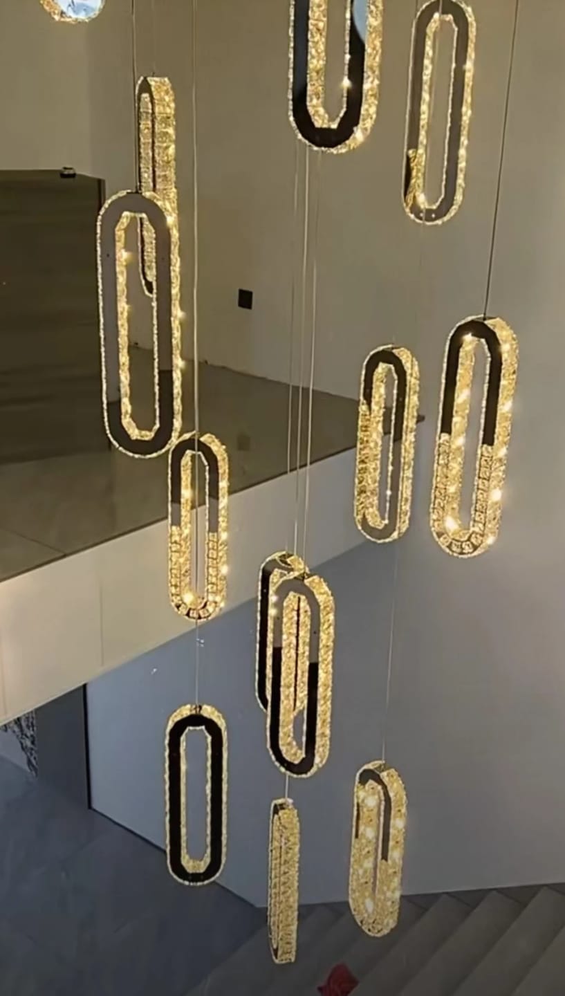 Customer photo review of Rae Crystal Staircase Chandelier