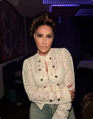 Customer photo review of Sara Sheer Lace Patchwork Jacket