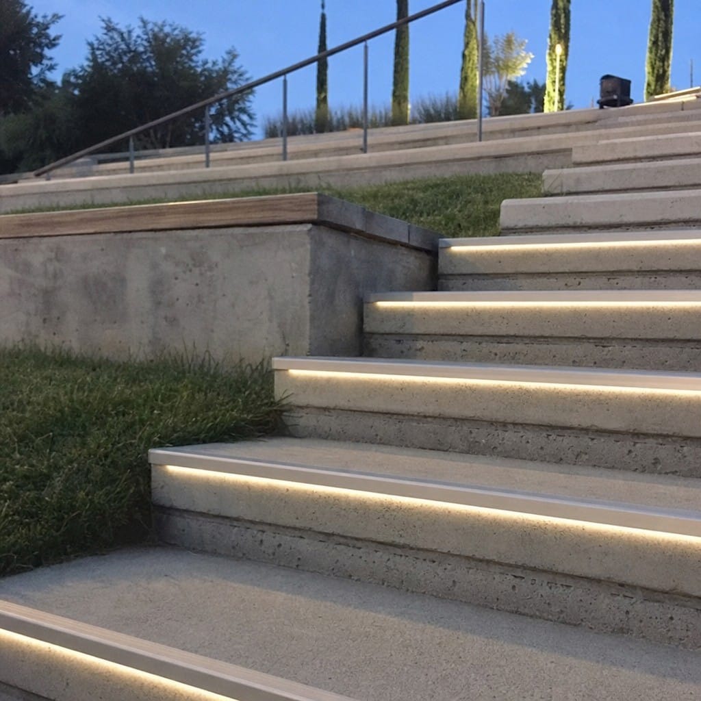 Customer photo review of Light Up LED Stair Nosing 9mm x 20mm Aluminium Commercial