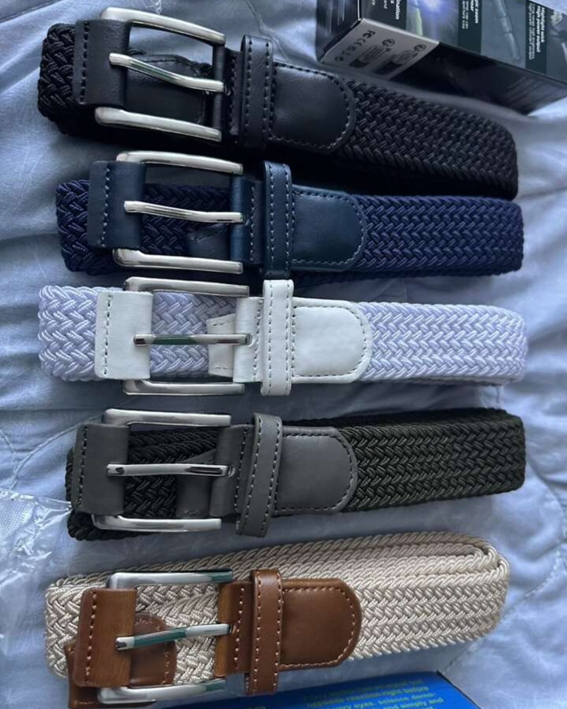 Customer photo review of Men's Woven Stretch Casual Belt