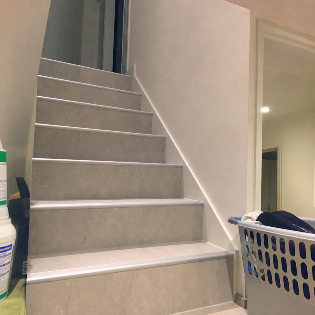 Customer photo review of Tile-In Aluminium Stair Nosing Step Edging | 34mm × 11mm for 10mm Tiles