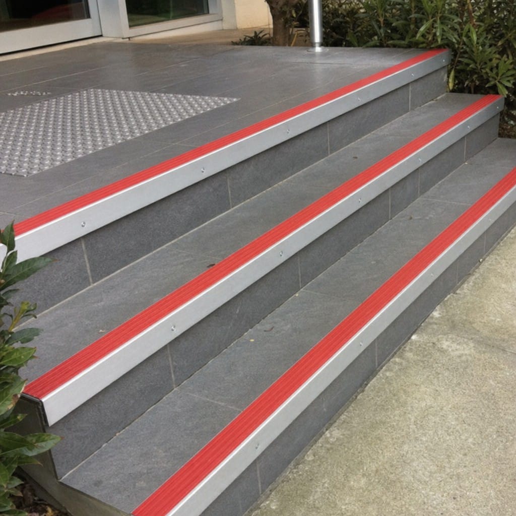 Customer photo review of Aluminium Stair Nosing 66x55mm Raked Back, 1m and 2m Stock Lengths