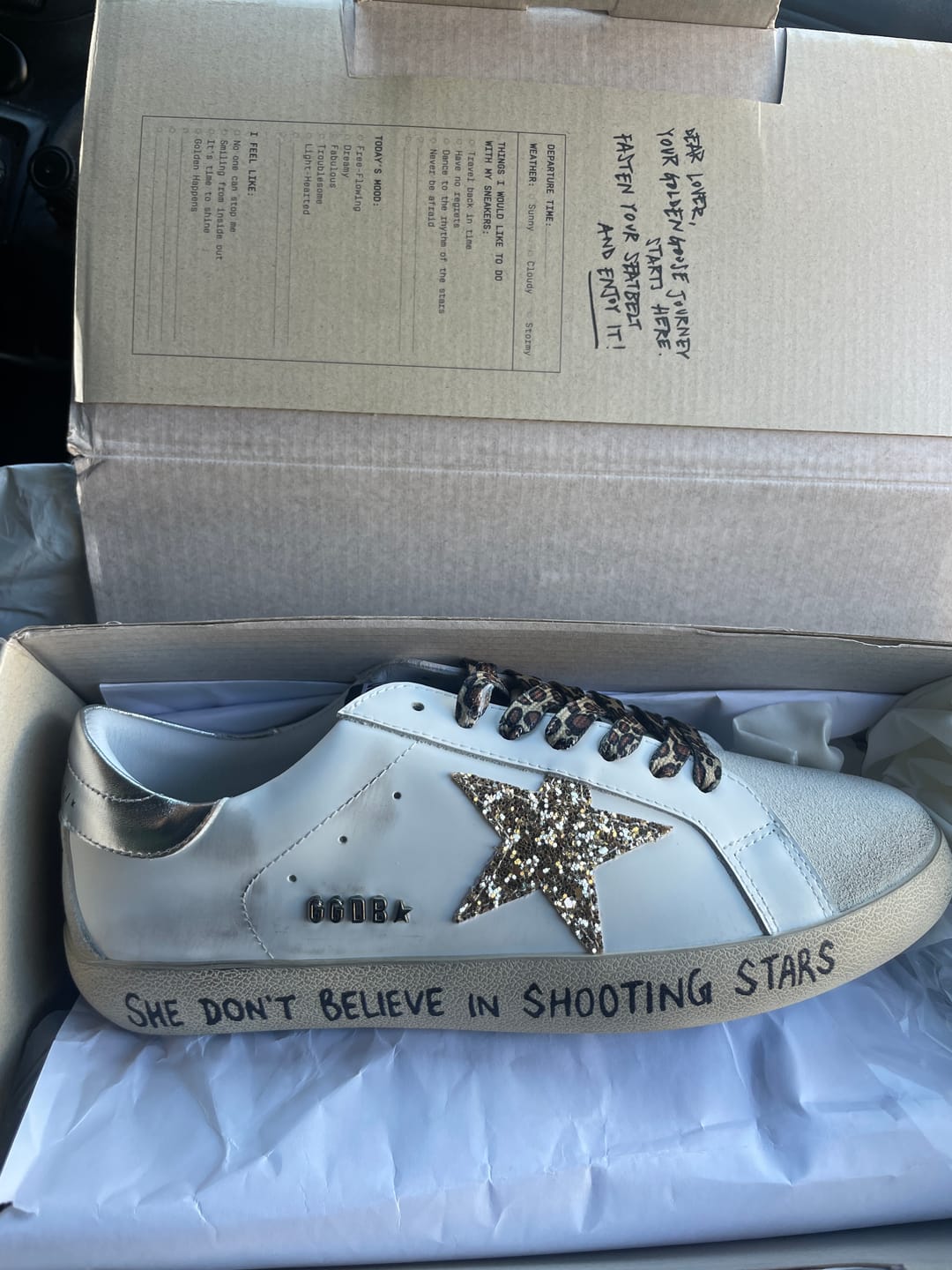 Customer photo review of Golden Goose Super-Star Black/Gold Glitter