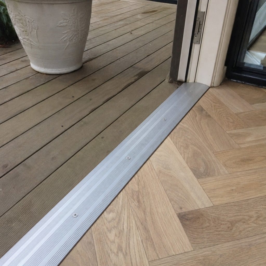 Customer photo review of Screw Fit Aluminium Cover Strip 60mm Wide for Floor Transitions