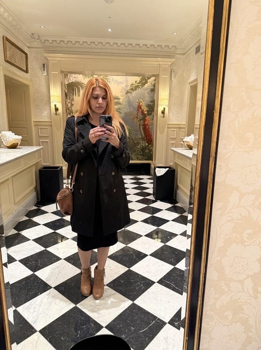 Customer photo review of Women's Trench Coat Tailored Fit for Spring & Fall Layering