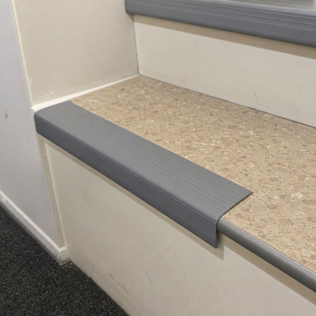 Customer photo review of PVC Flexible Stair Edging 75x34mm Ribbed Tread Indoor, 2.75m Length