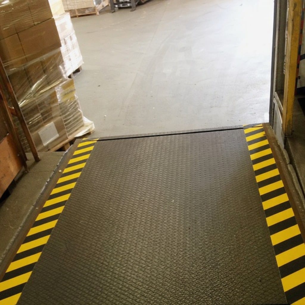 Customer photo review of Black & Yellow Anti-Slip Tape | Chevron Hazard Pattern | Silicon Carbide | 18.3m