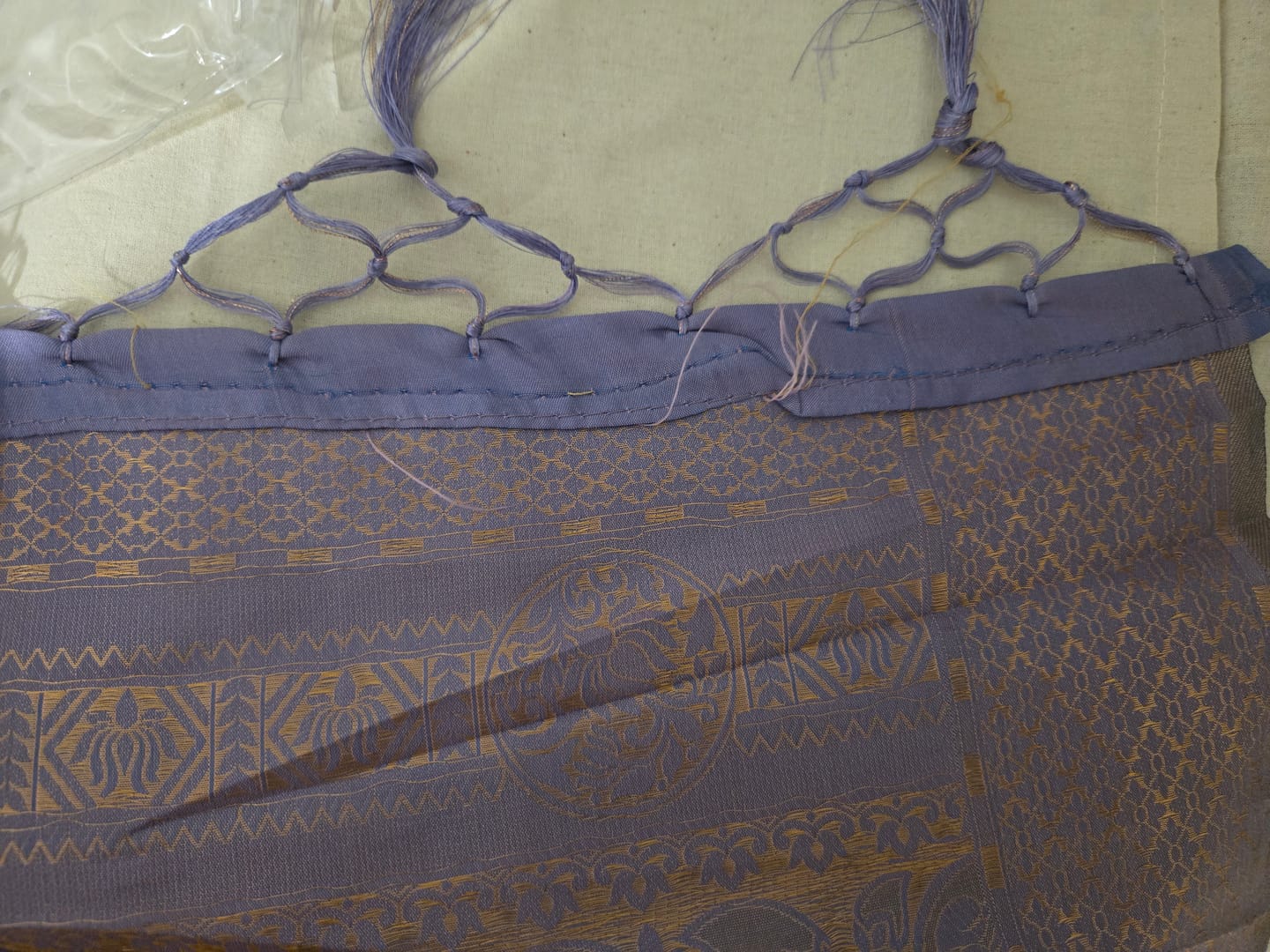 Customer photo review of Iris Purple Two Tone Kanjivaram Silk Saree : Top Pick