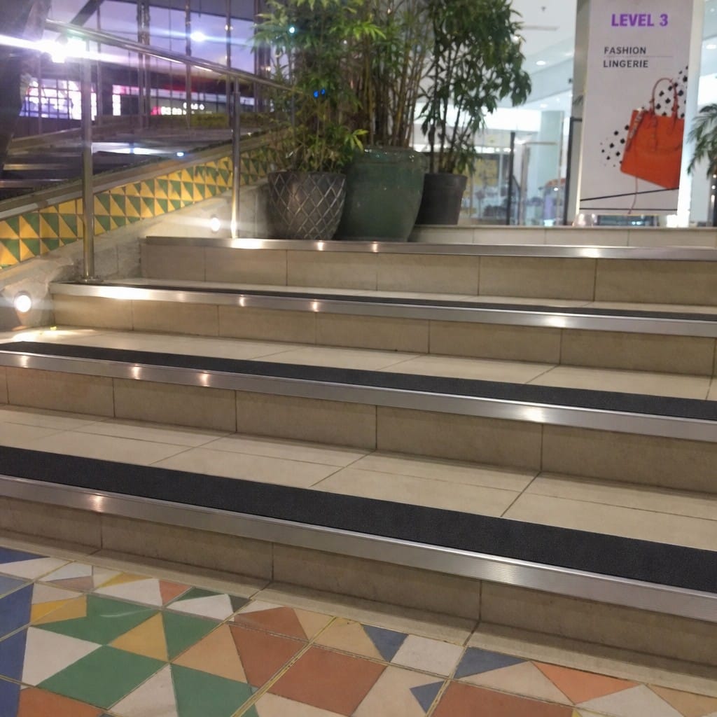 Customer photo review of Aluminium Stair Nosing 70x55mm Wide Tread Anti Slip PVC Insert