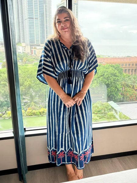 Customer photo review of Mrignayani Dabu Fit & Flare Maxi Dress