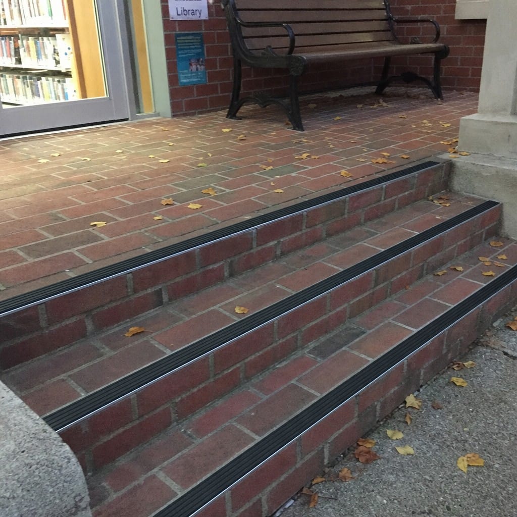 Customer photo review of Aluminium Tile-In Stair Nosing with Replaceable Anti-Slip PVC Tread, 25mm, 9mm and 11mm, 2.5m, Black or Grey