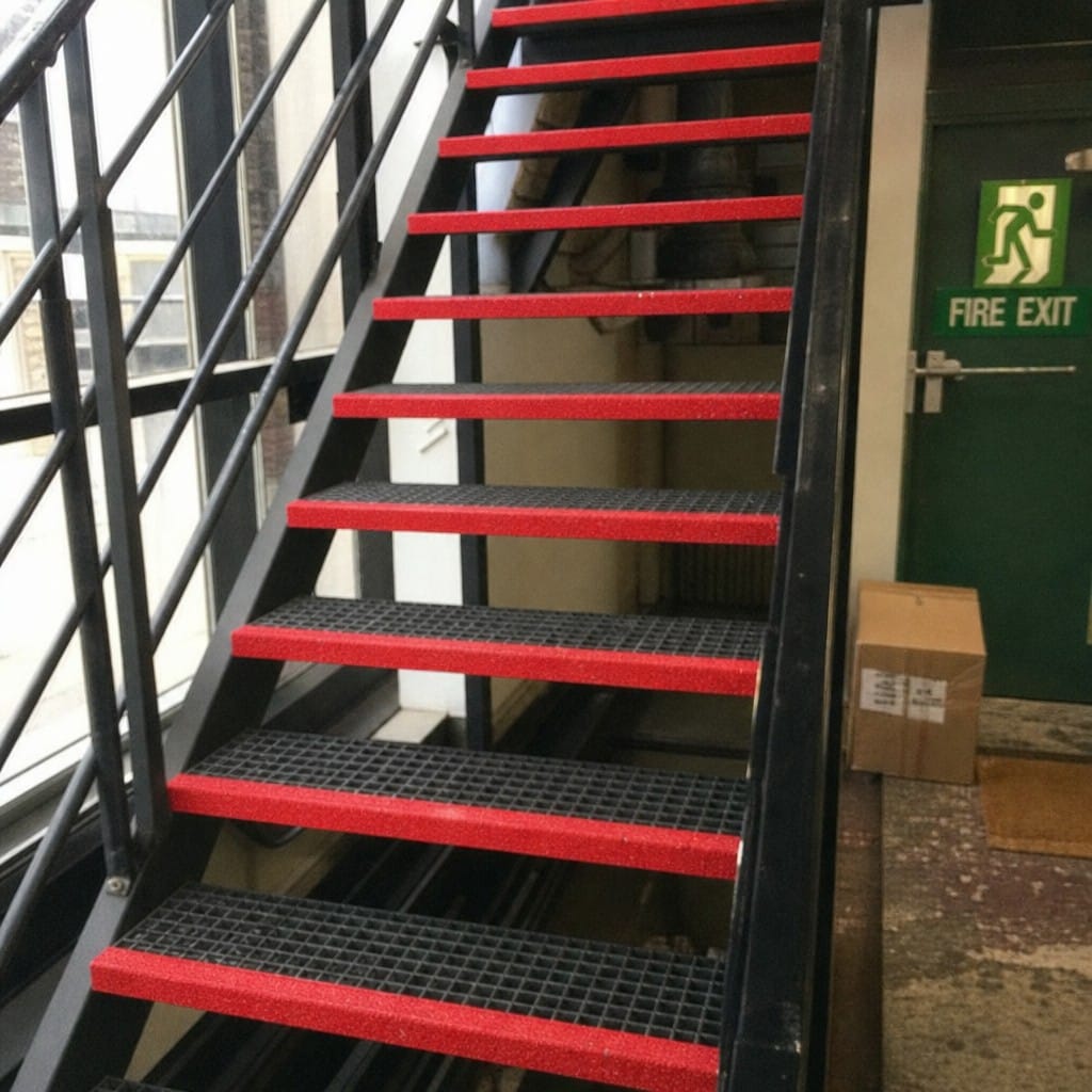 Customer photo review of Red Anti-Slip Tape | Silicon Carbide | Fire Safety & Floor Marking | 18.3m Roll