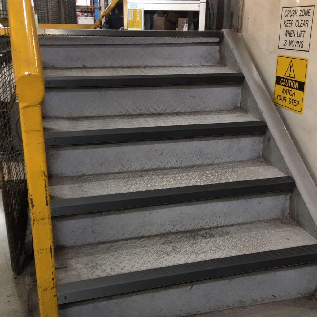 Customer photo review of Aluminium Stair Nosing 62x32mm Square Edge, Bronze & Black