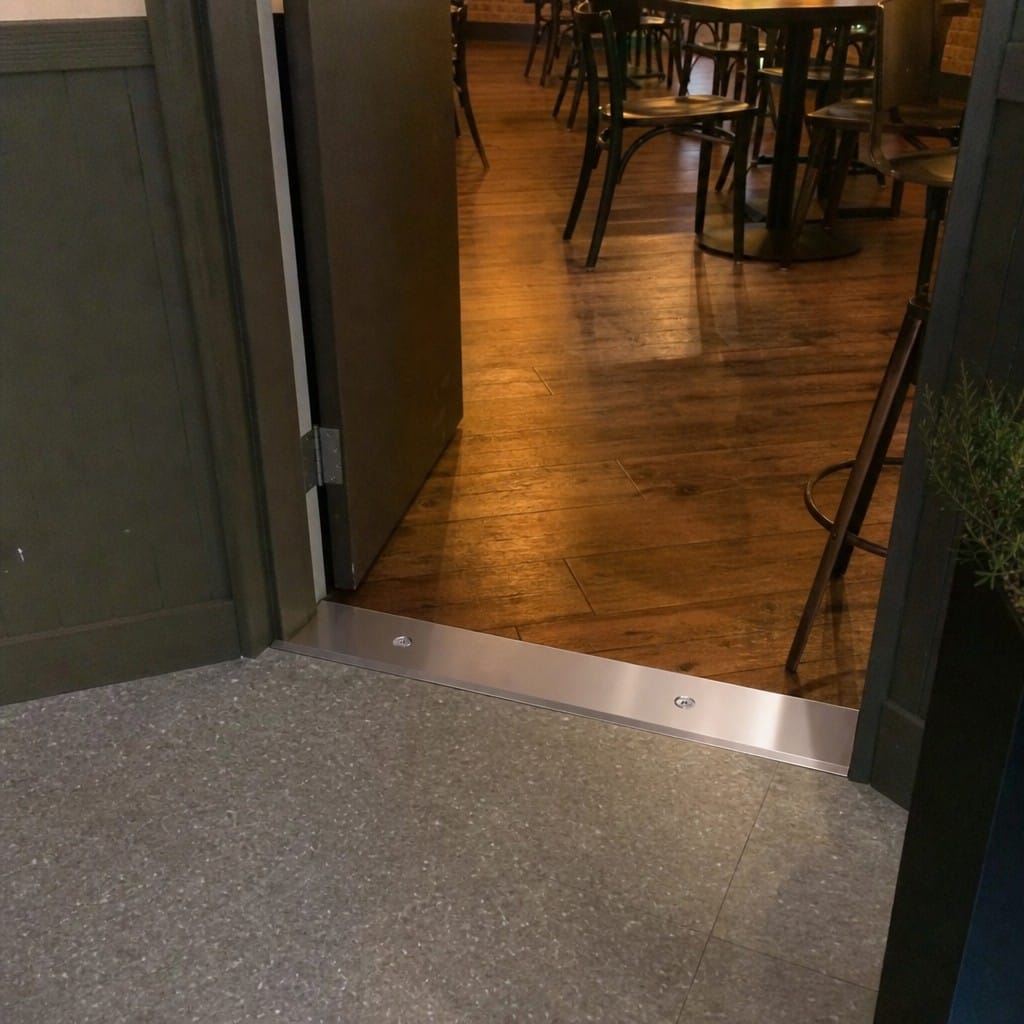 Customer photo review of Aluminium Door Threshold Cover Strip 38mm Screw Fit, 8 Finishes