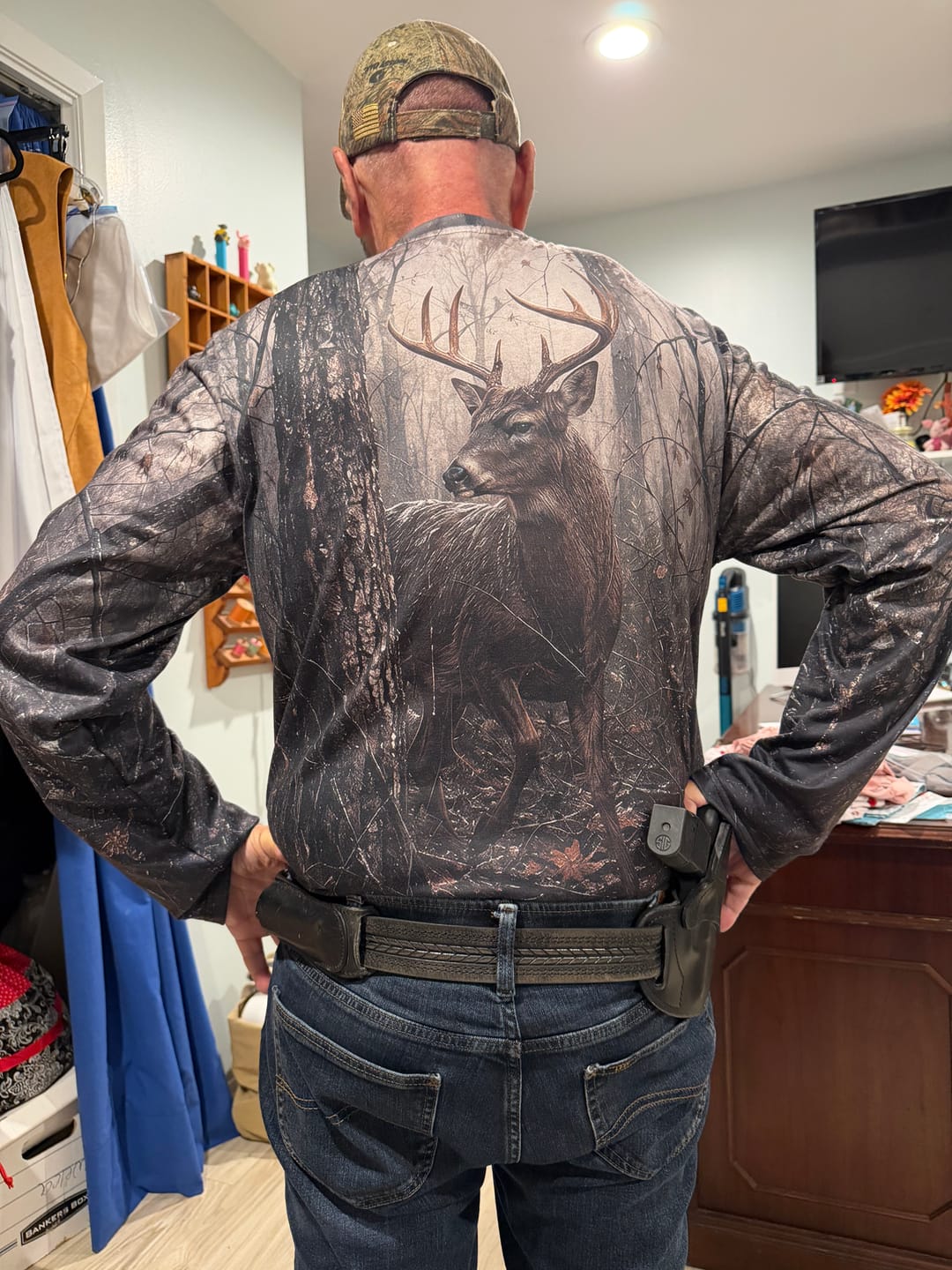 Customer photo review of Performance Hunting Long Sleeve - Dark Oak Whitetail - TBT307