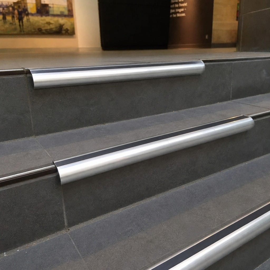 Customer photo review of Aluminium Stair Nosing 2.44m Bullnose 57mm Single