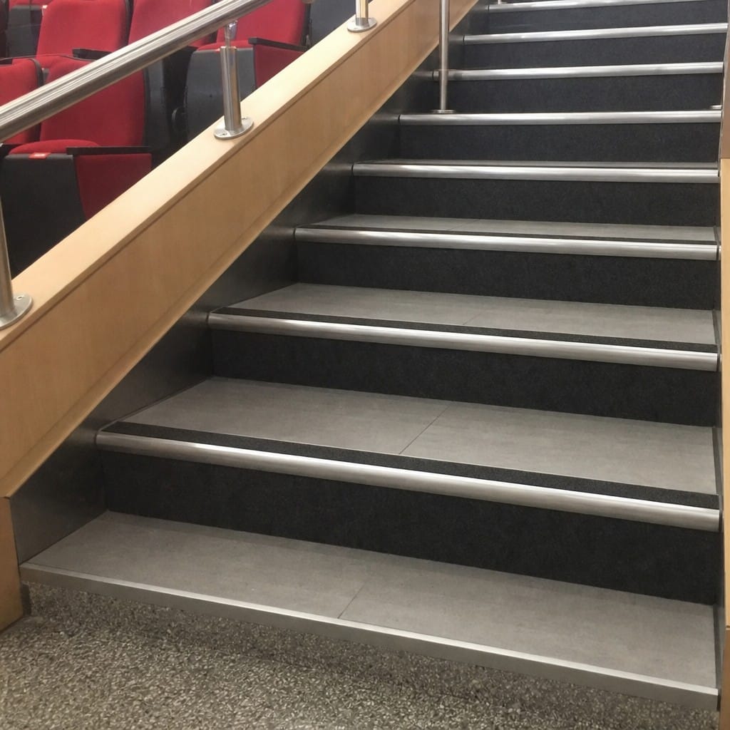 Customer photo review of Retro-Fit Stainless Steel Anti-Slip Stair Nosing R11 | No Tile Removal | 4 Colours | 34mm & 59mm
