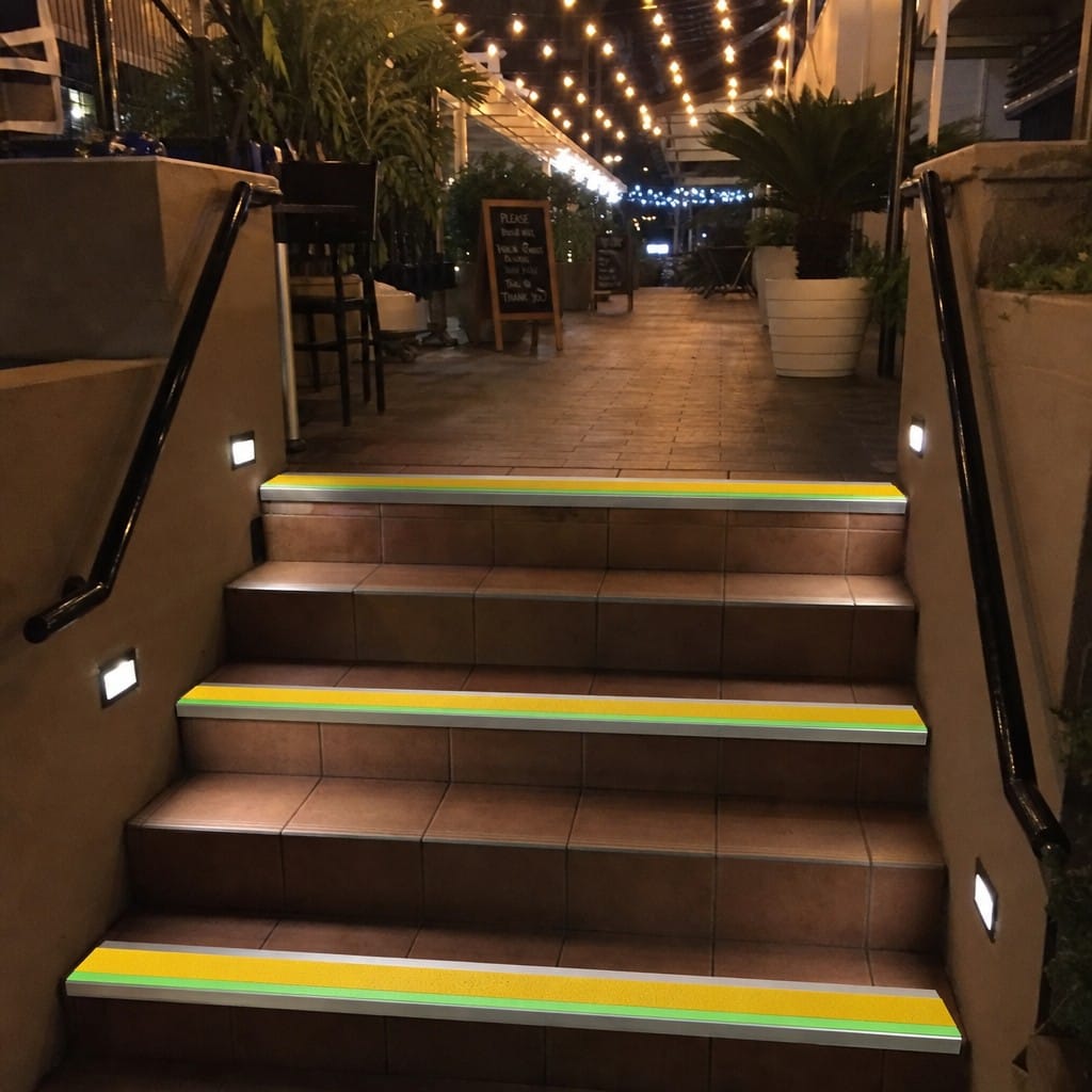 Customer photo review of Aluminium Stair Nosing 57x55mm External Rake Back, Anti Slip Grit