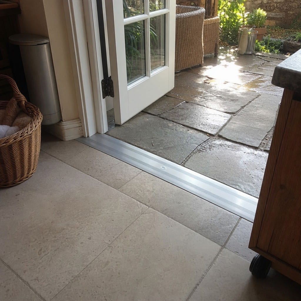 Customer photo review of 35mm Flat Aluminium Door Threshold Strip | Floor Transition Bar