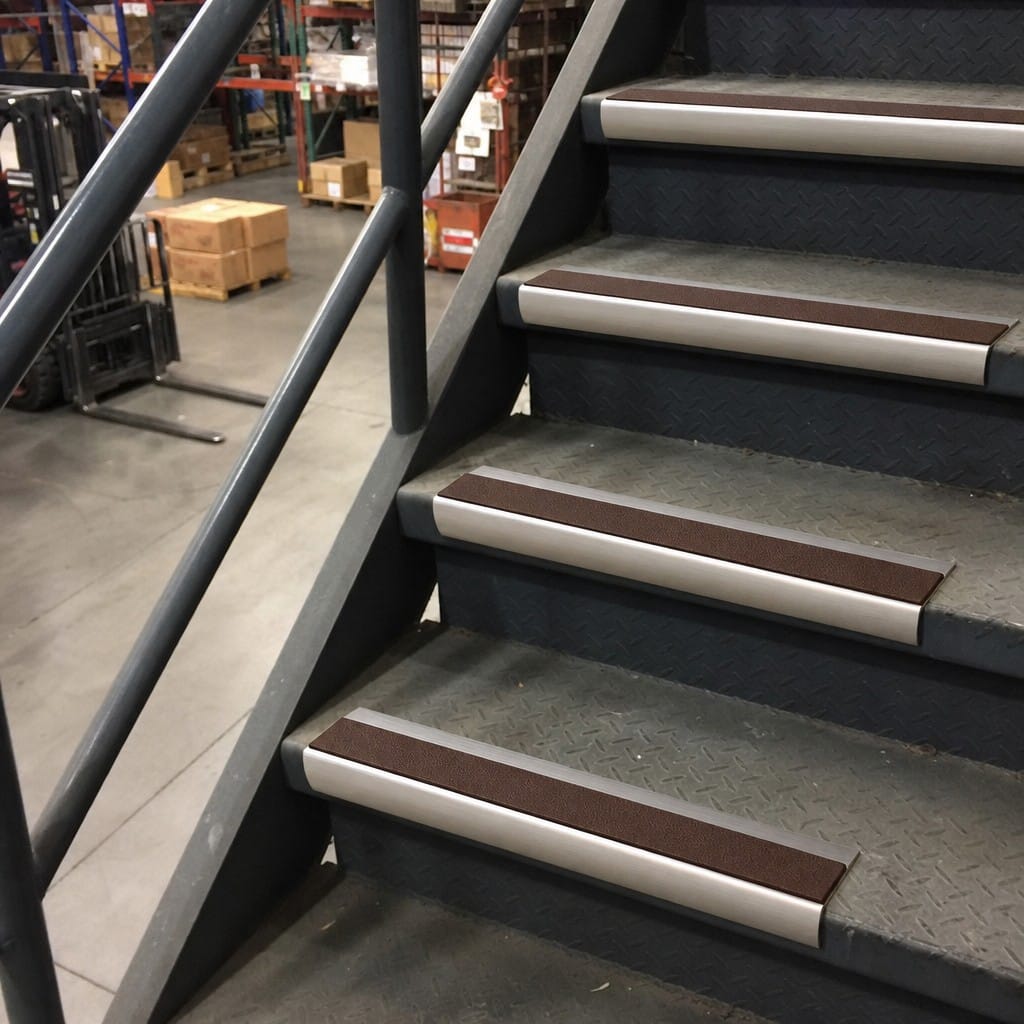 Customer photo review of Aluminium Stair Nosing 69x40mm Bullnose Anti Slip PVC Insert