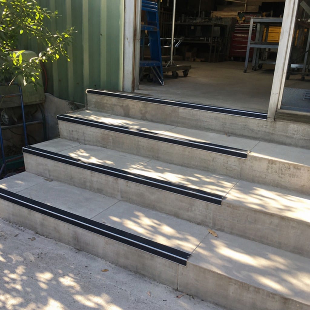 Customer photo review of Heavy Duty Tile-In Stair Nosing | Ceramic & Porcelain Stair Nose Profile