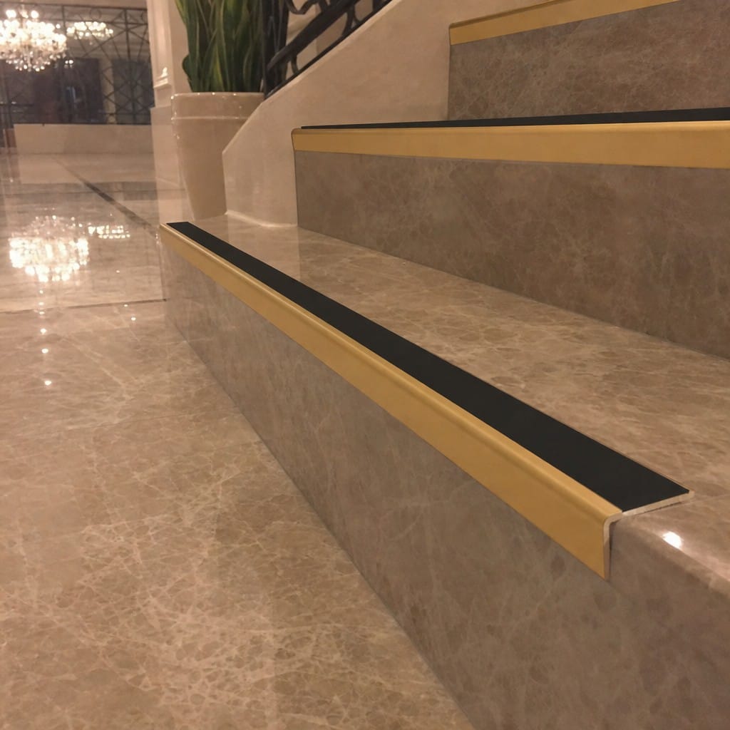 Customer photo review of Aluminium Stair Nosing 3.22m 46mm Tread 25mm Riser Rake Back