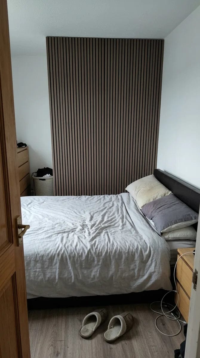 Customer photo review of Panneaux Acoustiques Noyer Foncé – 240x60 – 11 mm – Lot de 4