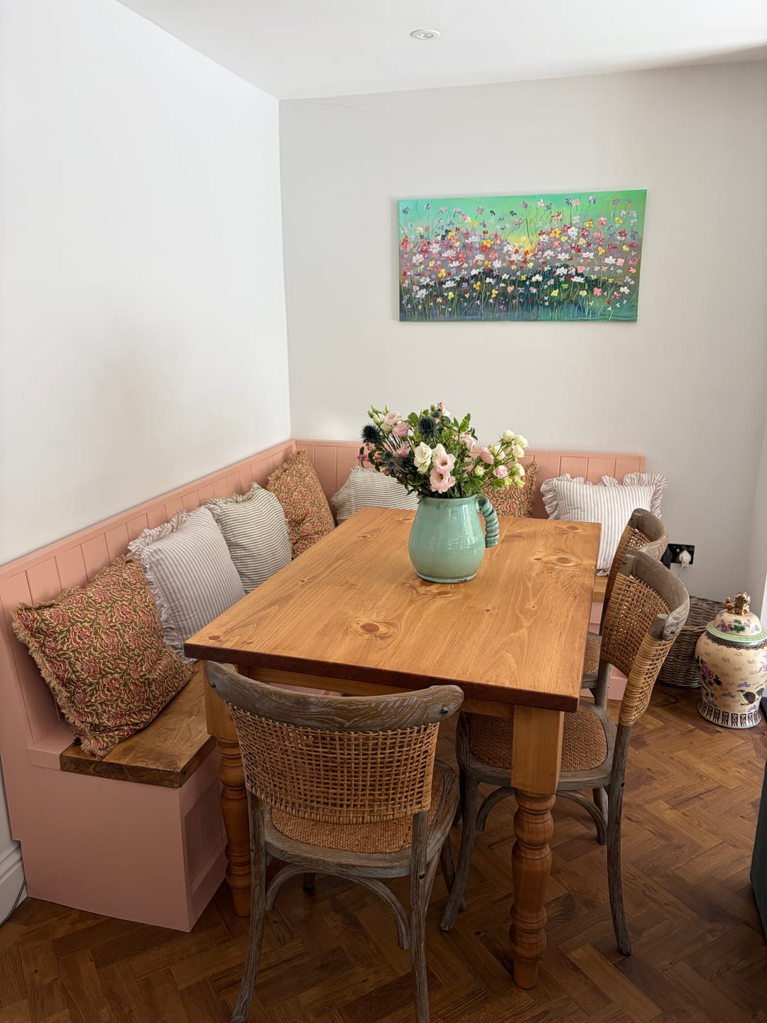 Customer photo review of Farmhouse Dining Table Oiled base