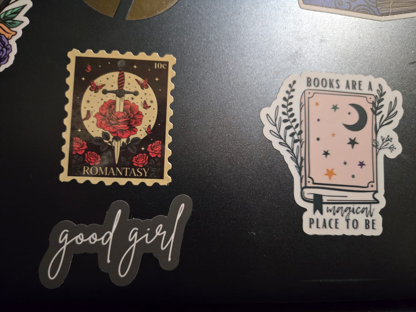 Customer photo review of books are a magical place to be sticker