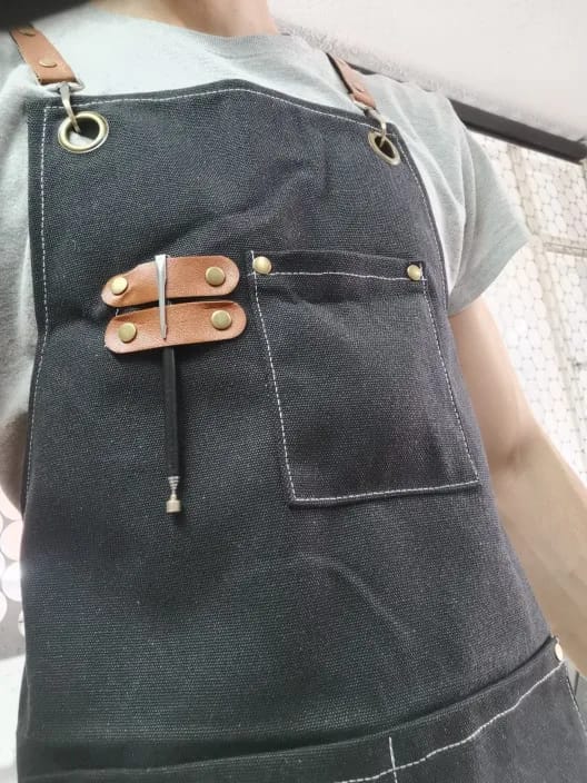 Customer photo review of Tablier de Cuisine Noir Femme