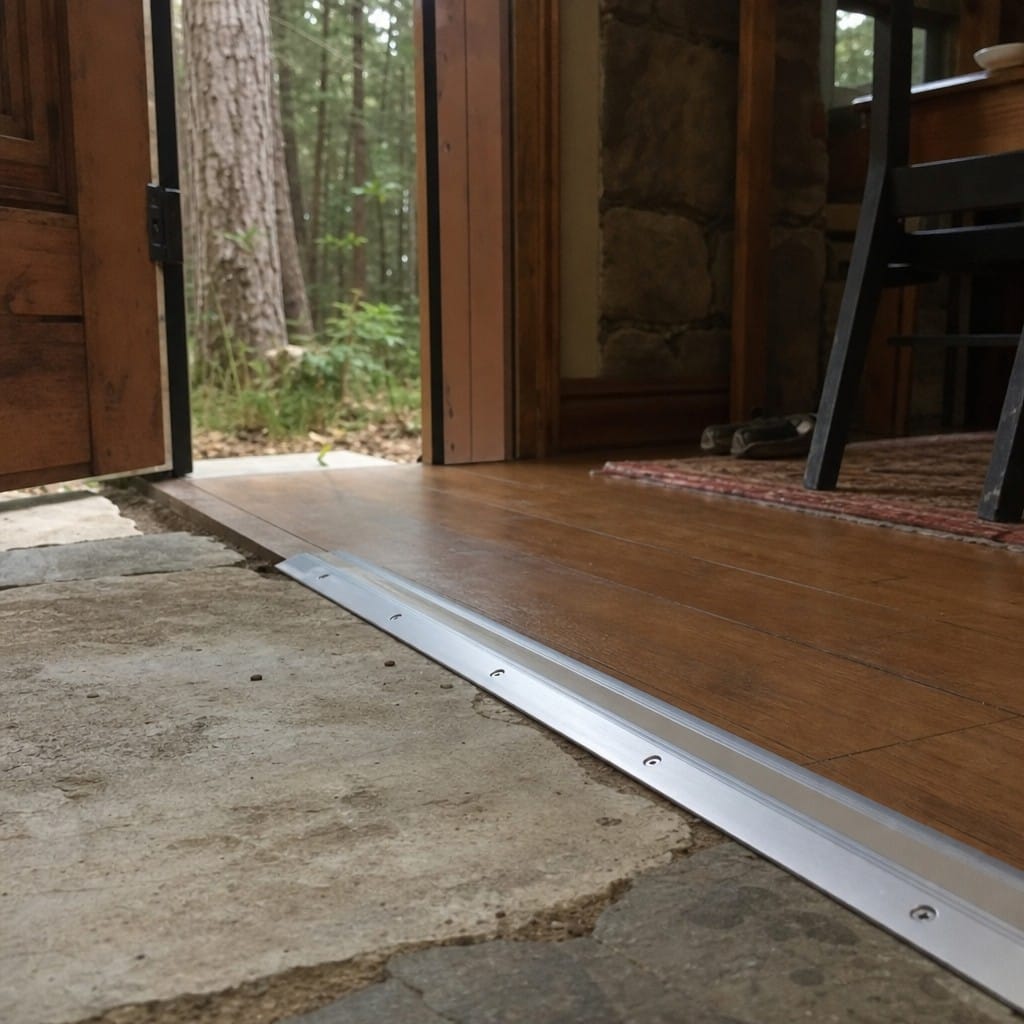 Customer photo review of Transition Strip 43x10mm Aluminium Self Adhesive Ramp Profile
