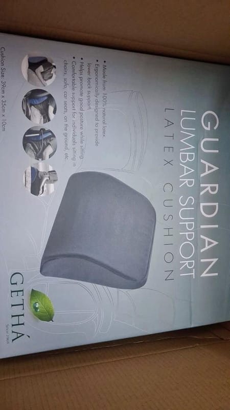 Customer photo review of Getha Guardian Lumbar Support Latex Cushion
