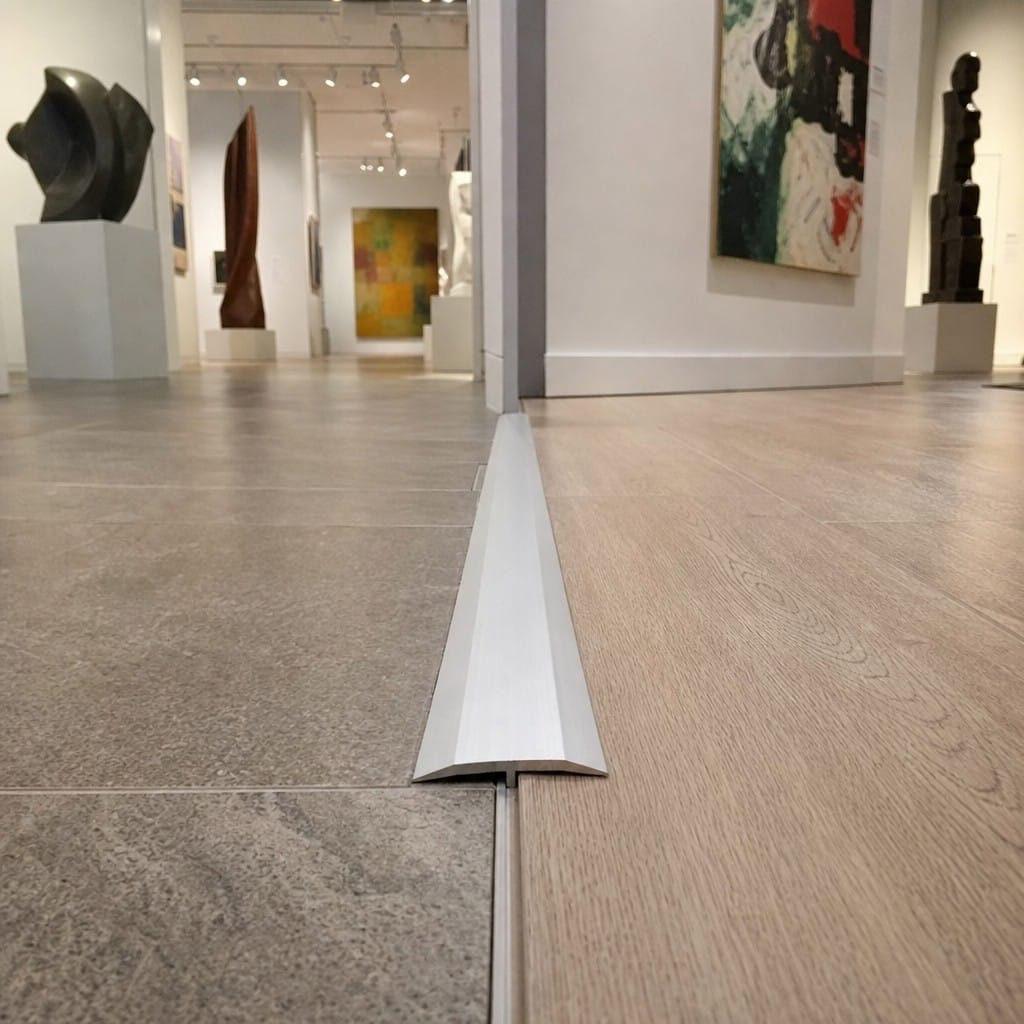Customer photo review of 26mm Aluminium T-Bar Threshold Strip for Tile to Laminate Floors