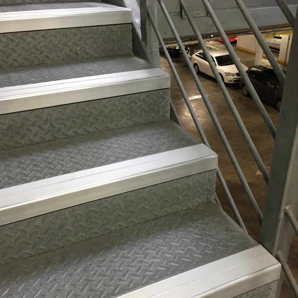 Customer photo review of Aluminium Stair Nosing 85x32mm External High Traffic Anti Slip