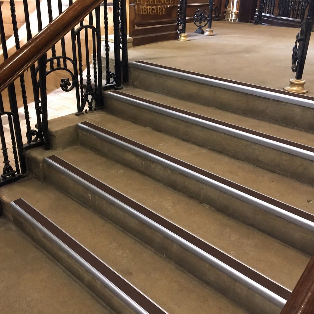 Customer photo review of Safety Stair Nosing 66x32mm DDA Compliant Aluminium Commercial