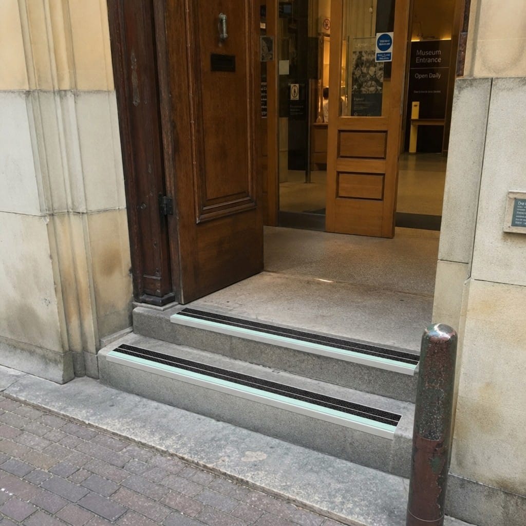Customer photo review of Safety Stair Nosing 85x30mm Slip Resistant Aluminium Indoor Outdoor