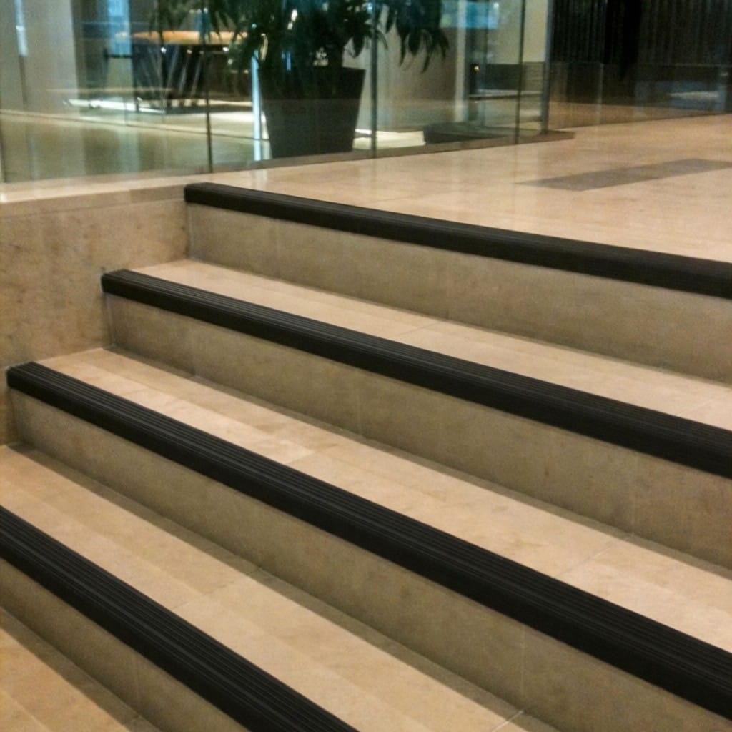 Customer photo review of Anti Slip Stair Nosing 52x40mm Flexible PVC Self Adhesive, Black or Grey
