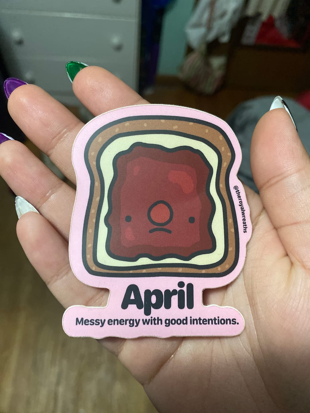 Customer photo review of Free Mystery Forgotten Month Sticker